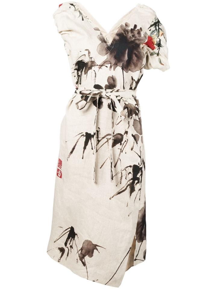 Vivienne Westwood Floral Print Slit Dress - Neutrals