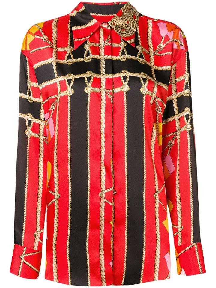 Msgm Knot Printed Shirt - Red