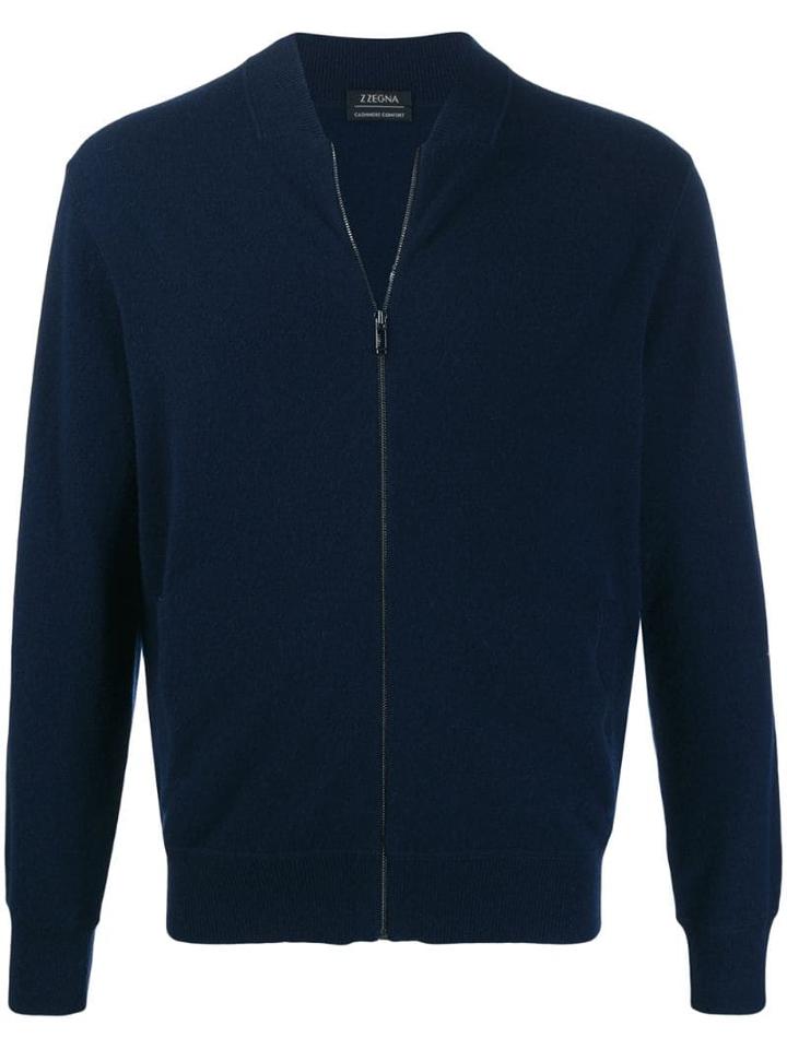 Z Zegna Zip-up Cardigan - Blue
