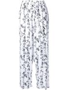 Ikumi Accent Printed Palazzo Pants, Women's, Size: Large, White, Rayon