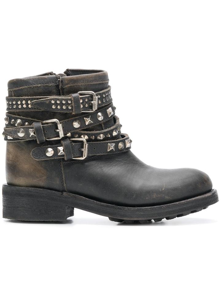 Ash Tatum Destroyer Buckled Boots - Black