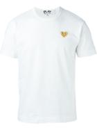 Comme Des Garçons Play Embroidered Heart T-shirt, Men's, Size: Medium, White, Cotton