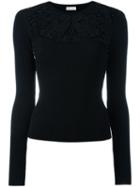 Red Valentino Lace Insert Jumper, Women's, Size: Xs, Black, Viscose/polyamide/cotton