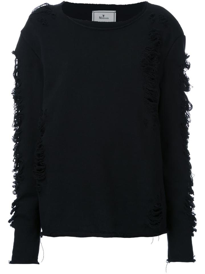 Miharayasuhiro Distressed Jumper, Women's, Size: 38, Black, Cotton