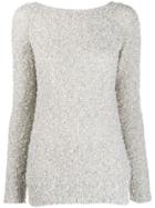 Snobby Sheep Round-neck Knit Sweater - Grey