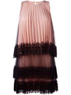 Christopher Kane Pleated Tulle Mini Dress - Pink & Purple