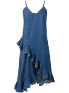 Kenzo Frilled Denim Dress - Blue