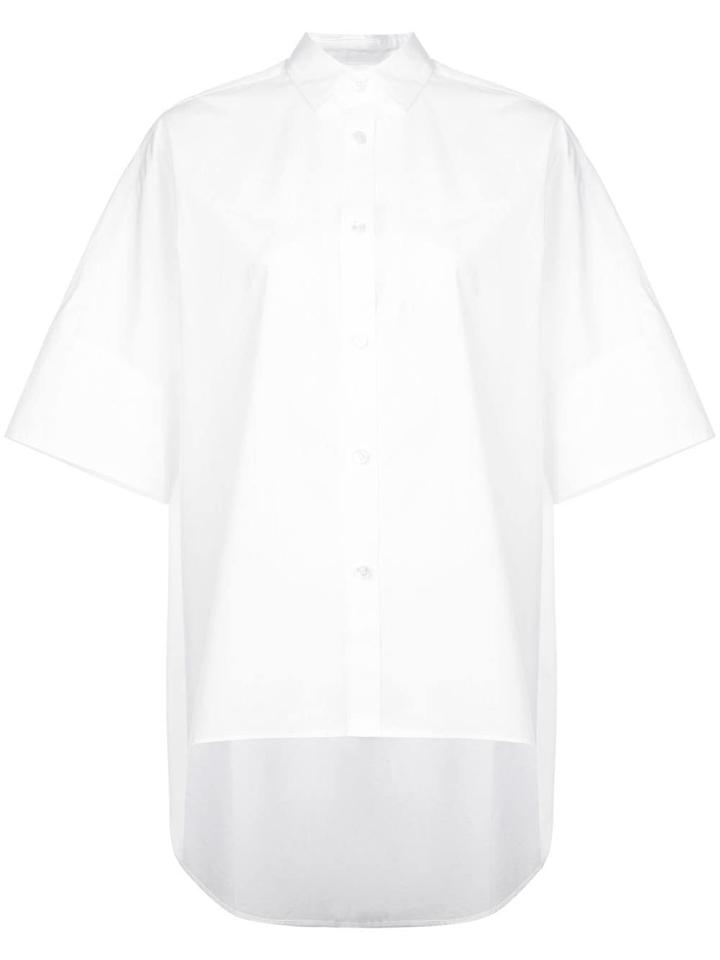 Y's Half Sleeve High Low Shirt - White