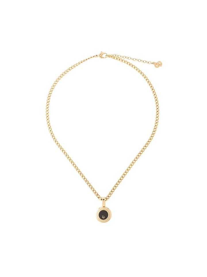 Christian Dior Pre-owned Logo Pendant Necklace - Gold
