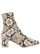 By Far Snakeskin Print Boots - Black