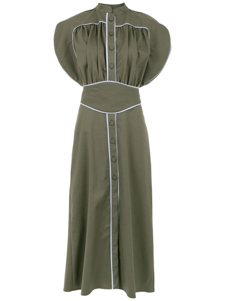 Framed Vestido Midi Double Layer Framed - Green