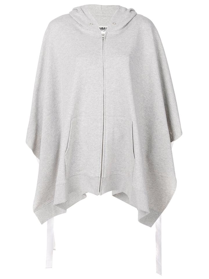 Mm6 Maison Margiela Oversized Zipped Hoodie - Grey