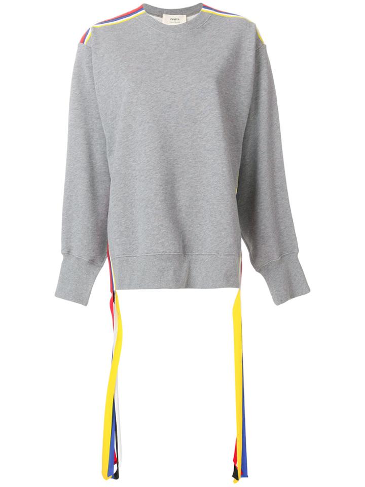 Ports 1961 Oversized Stripe Detail Sweater - Grey