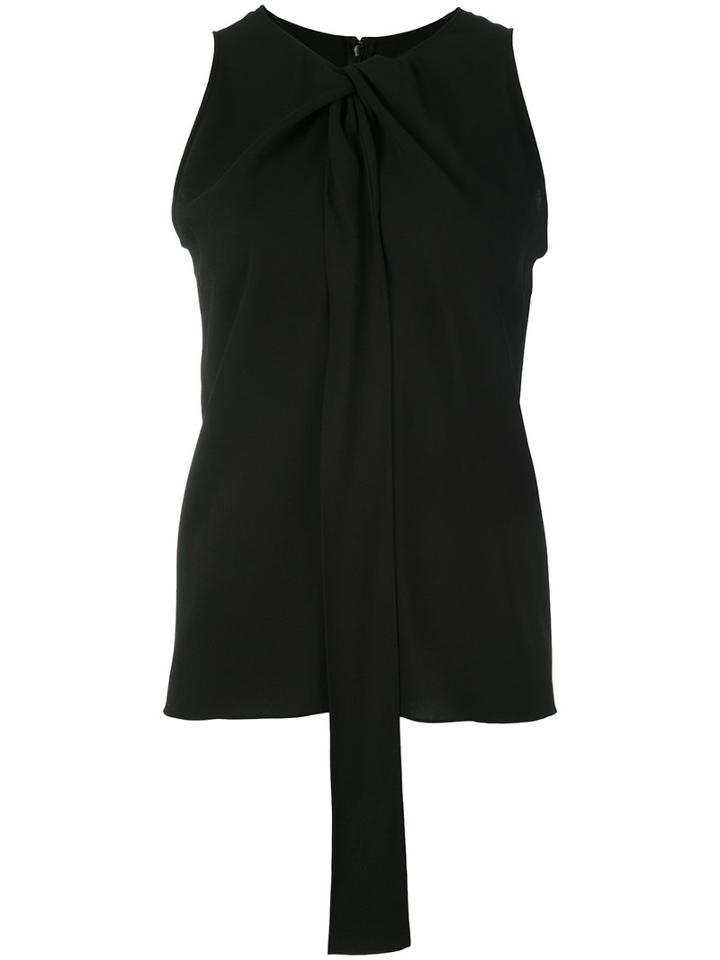 Maison Margiela Twist Front Sleeveless Blouse, Women's, Size: 44, Black, Spandex/elastane/viscose