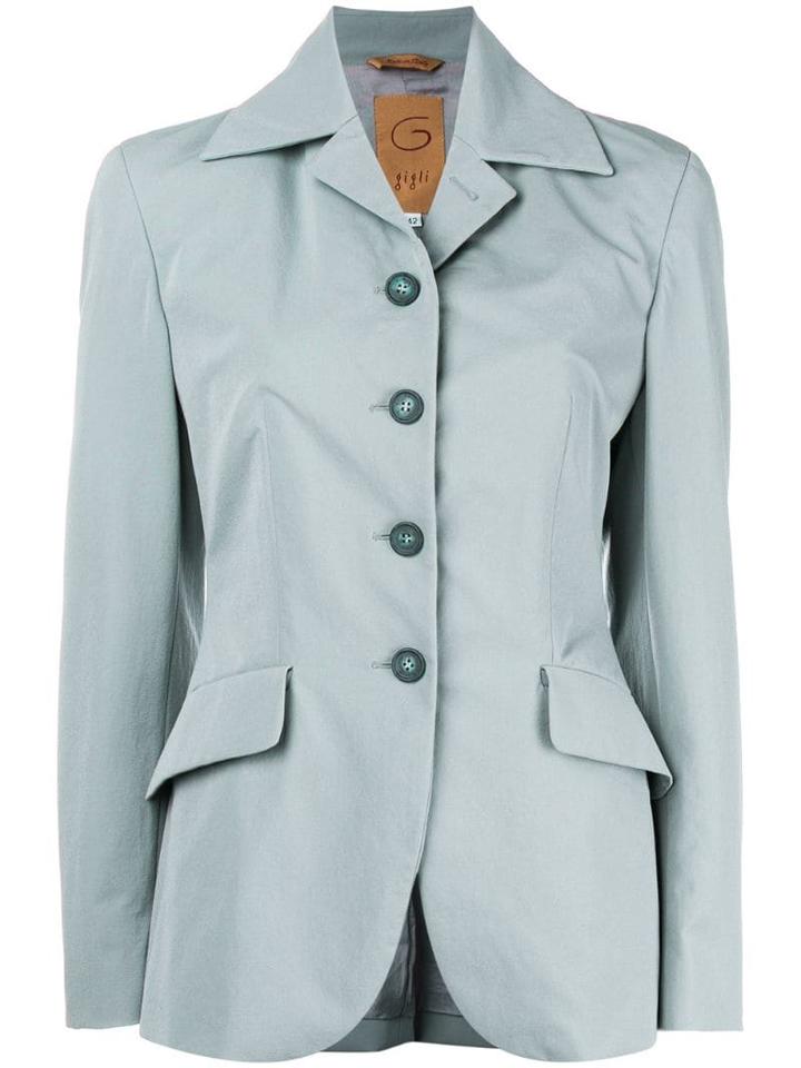 Romeo Gigli Pre-owned Belted Slim-fit Blazer - Blue