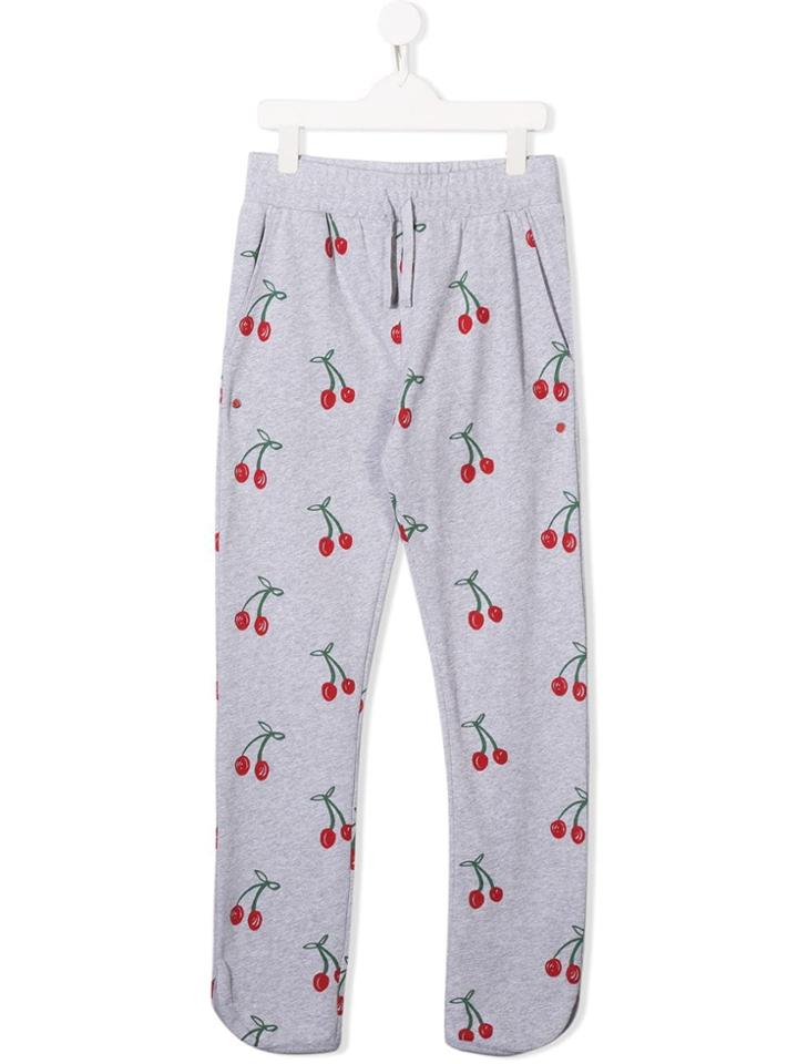 Stella Mccartney Kids Cherry Print Drawstring Trousers - Grey