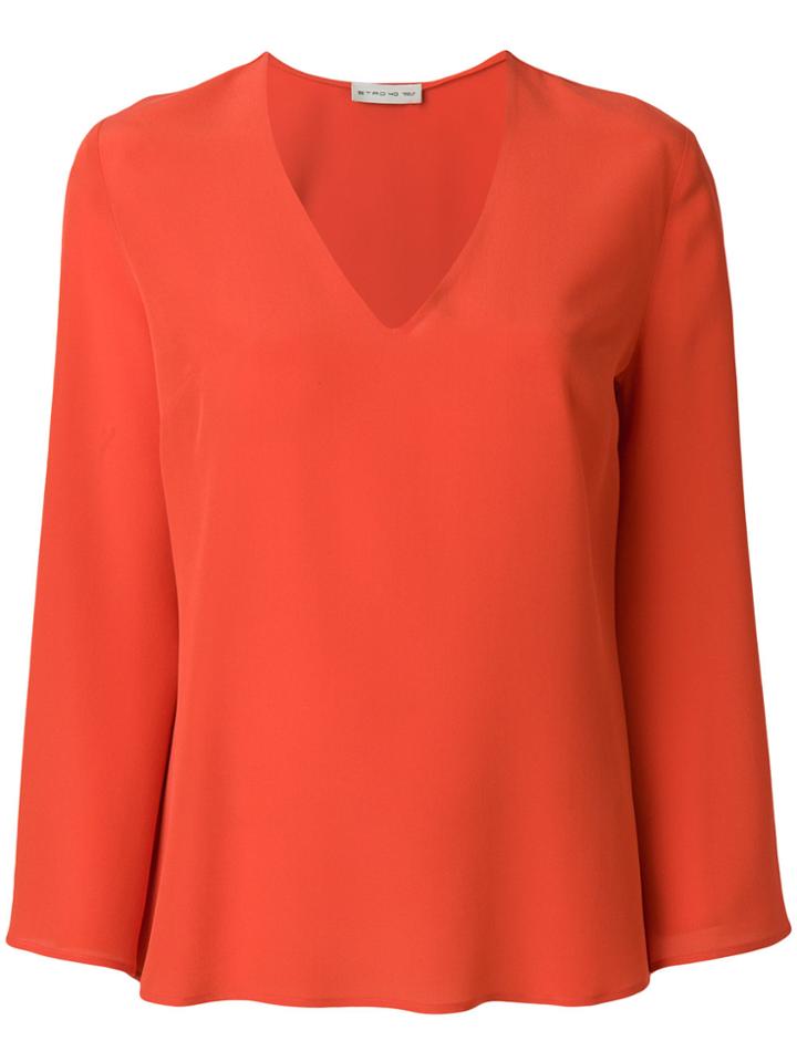 Etro V-neck Top - Red