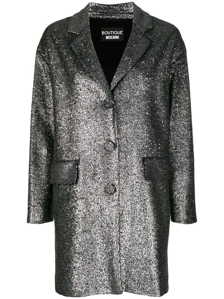 Moschino Sequin Embellished Coat - Metallic