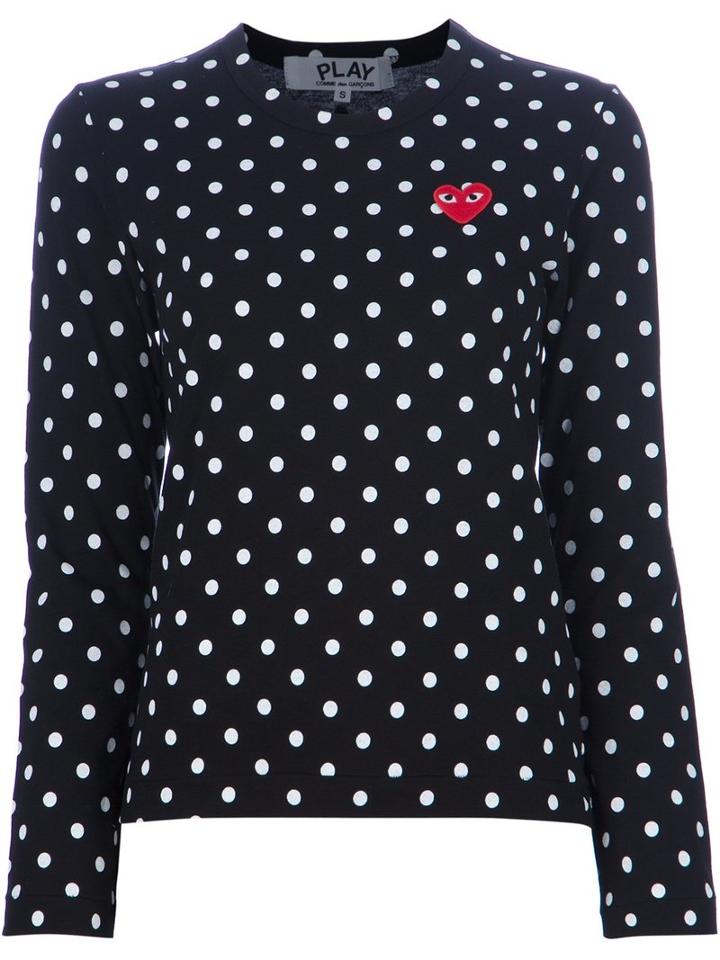 Comme Des Garçons Play Polka Dot Top, Women's, Size: Large, Black, Cotton