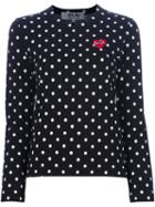 Comme Des Garçons Play Polka Dot Top, Women's, Size: Large, Black, Cotton