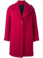 Jil Sander Navy Single Breasted Woven Coat