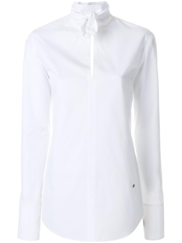 Nina Ricci Tied High Neck Shirt - White