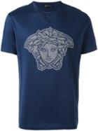 Versace Microstudded Medusa Head T-shirt, Men's, Size: Small, Blue, Cotton