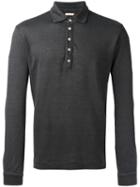 Massimo Alba Longsleeved Polo Shirt, Men's, Size: Large, Grey, Linen/flax