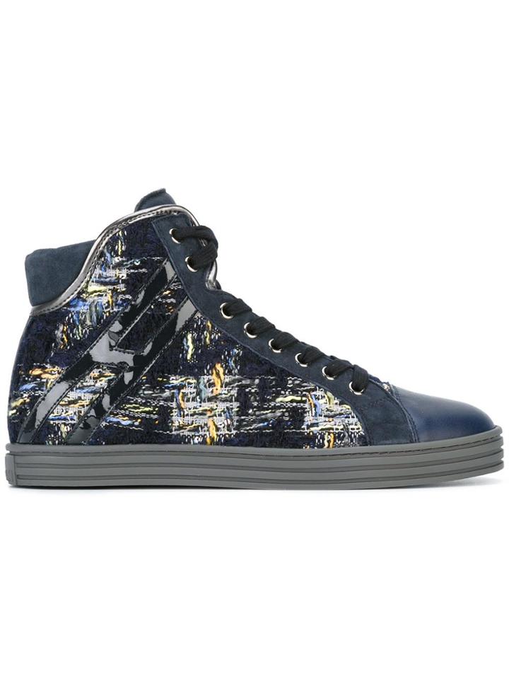 Hogan Rebel Woven Lace-up Hi-tops - Blue