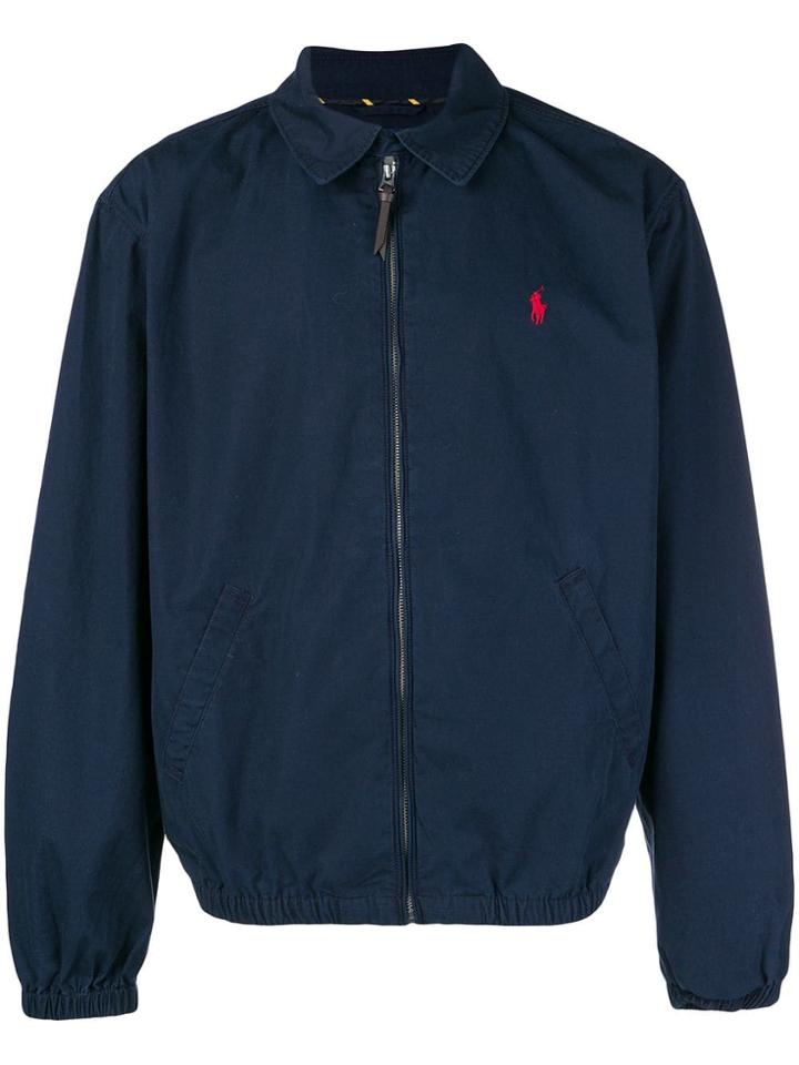 Polo Ralph Lauren Logo Zipped Bomber Jacket - Blue