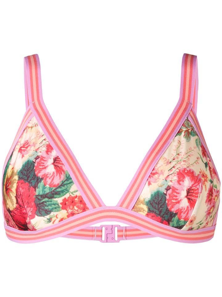Zimmermann Floral Bikini Top - Pink & Purple