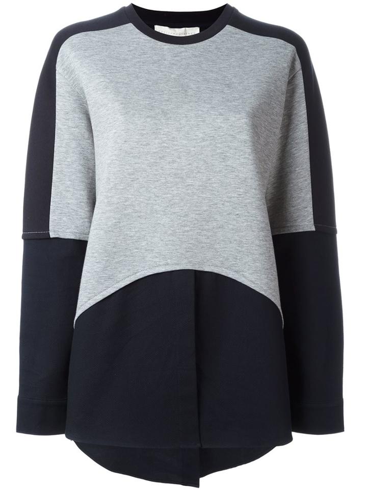 Stella Mccartney Draped Colour Block Jumper, Women's, Size: 42, Blue, Cotton/polyamide