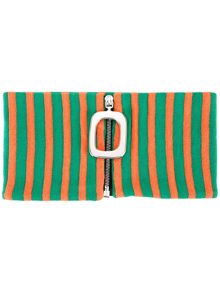 J.w.anderson Zipped Detached Collar, Adult Unisex, Green, Cotton