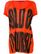 Haider Ackermann - Slogan Print T-shirt - Women - Cotton/nylon/rayon - S, Red, Cotton/nylon/rayon