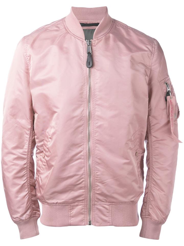 Alpha Industries - Bomber Jacket - Men - Nylon - M, Pink/purple, Nylon