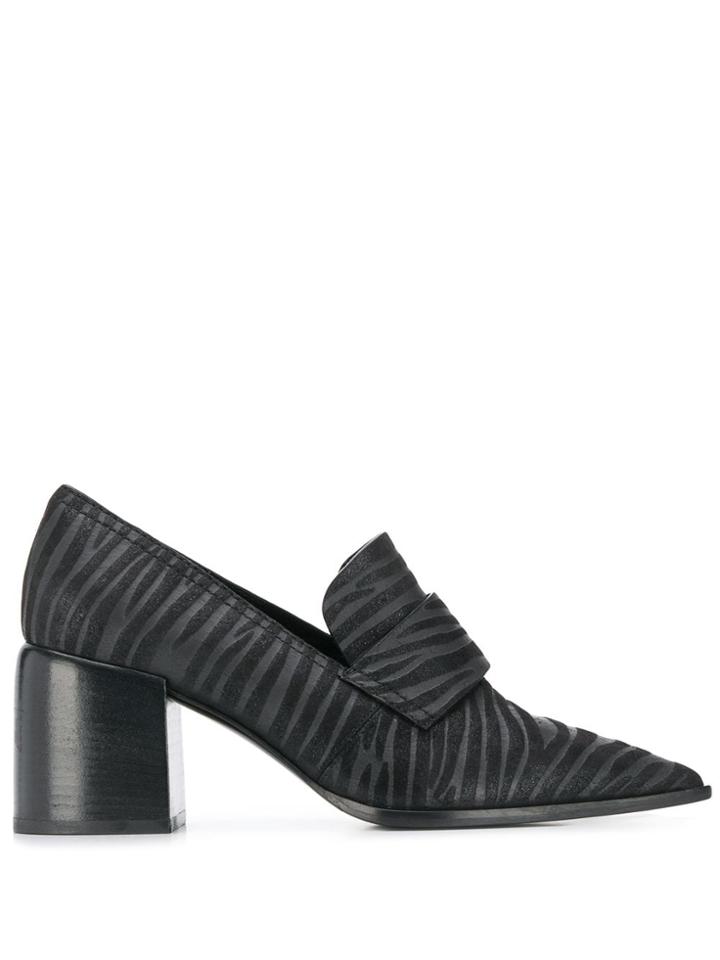 Casadei Zebra Block Heel Pumps - Black