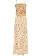 One Vintage Floral-tapestry Lace Gown - Neutrals