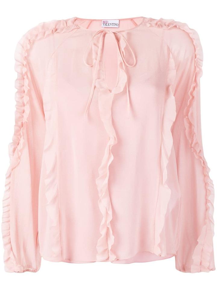 Red Valentino Ruffle Trim Blouse - Pink