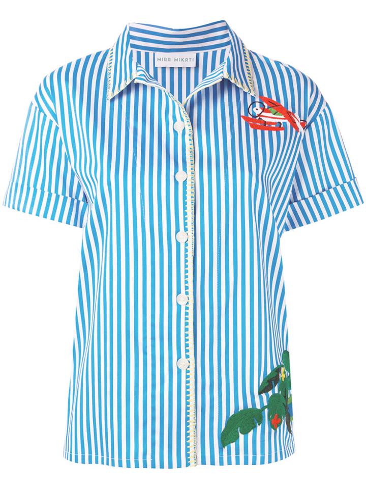 Mira Mikati Multiple Embroideries Shortsleeved Shirt - Blue