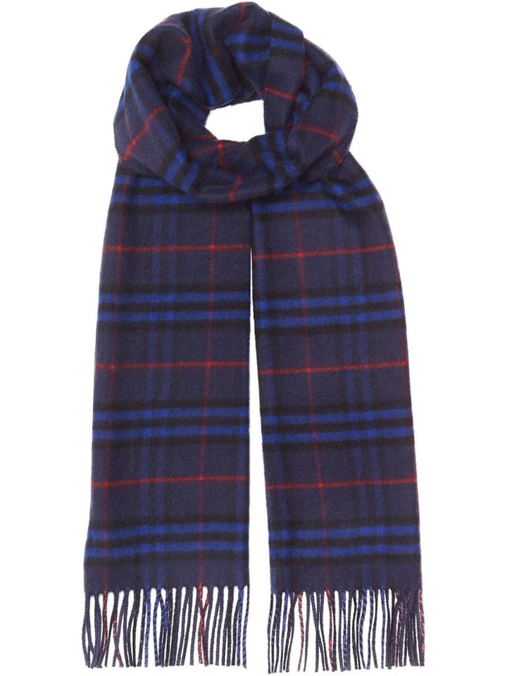Burberry The Classic Vintage Check Cashmere Scarf - Blue