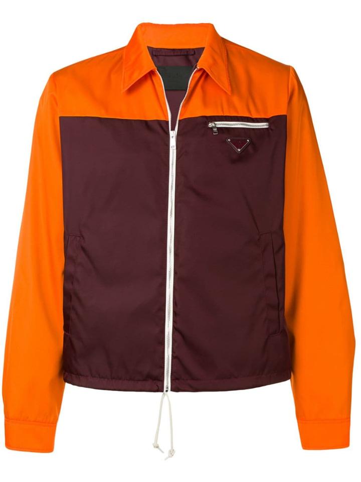 Prada Two-tone Nylon Gabardine Jacket - Red