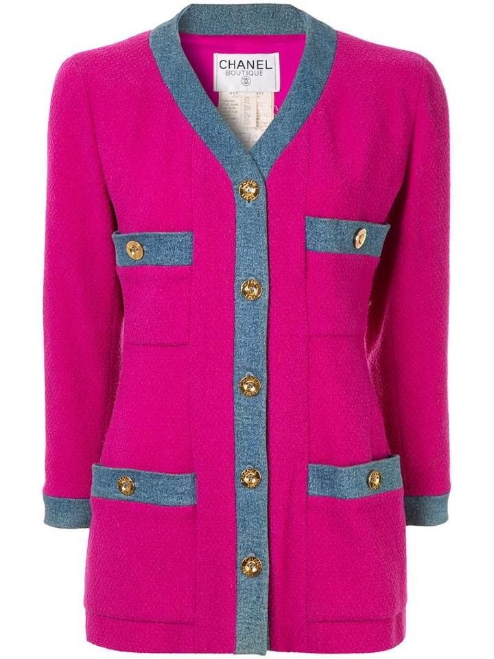 Chanel Pre-owned Chanel Long Sleeve Coat Jacket - Pink