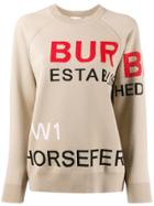 Burberry Horseferry Intarsia Sweater - Neutrals