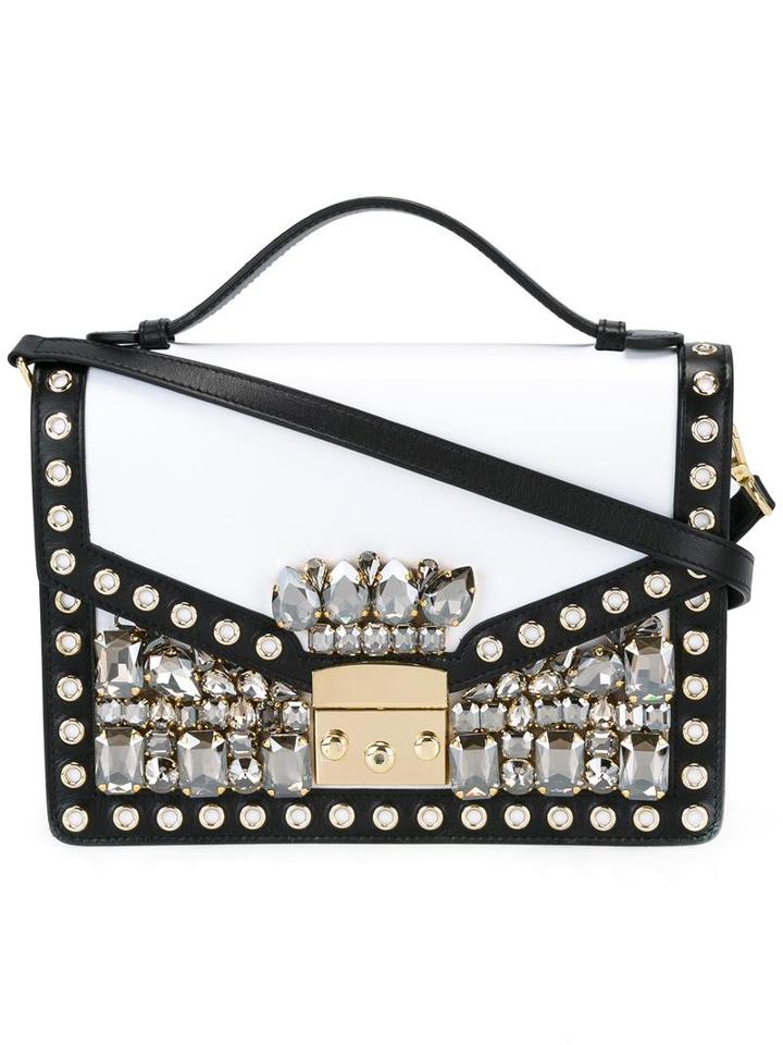 Gedebe 'chelsea' Shoulder Bag, Women's, Black, Calf Leather/glass