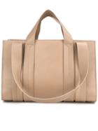 Corto Moltedo - Medium 'costanza' Tote - Women - Nappa Leather/canvas - One Size, Nude/neutrals, Nappa Leather/canvas