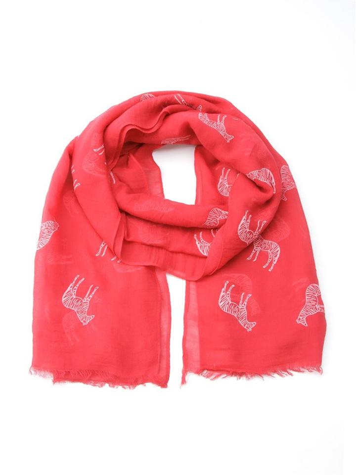 Serpui Printed Scarf, Women's, Red, Viscose