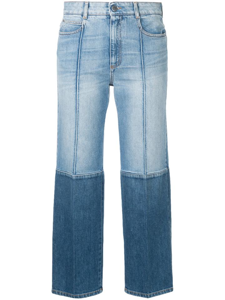Stella Mccartney Two-tone Cropped Jeans - Blue