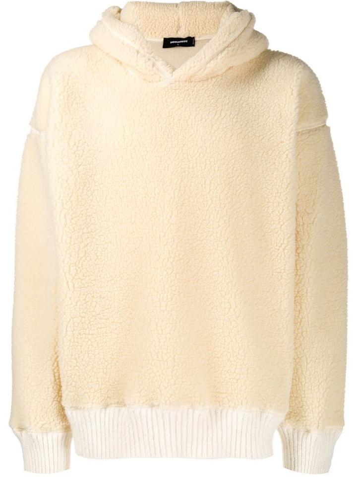Dsquared2 Shearling Hoodie - Neutrals