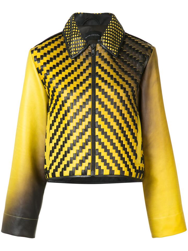 Martina Spetlova - Air-brushed Jacket - Women - Lamb Skin - 8, Yellow/orange, Lamb Skin