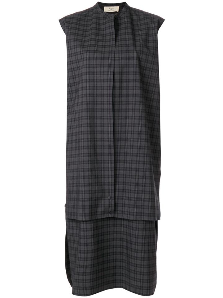 Ports 1961 Plaid Shirt Dress - Grey